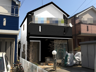 横浜市栄区K様邸ダイヤモンドコート外壁塗装施工前カラーシミュレーション画像