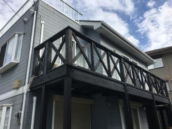 横浜市栄区O様邸インディフレッシュセラ外壁塗装前画像