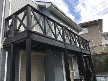 横浜市栄区O様邸ウッドデッキ塗装施工事例画像