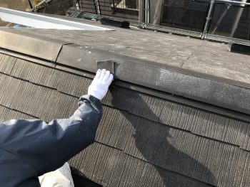 横浜市栄区O様邸屋根棟板金塗装施工事例画像