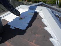 横浜市戸塚区H様邸屋根下塗り　