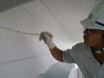 横浜市栄区S様邸外壁塗装上塗り2回目