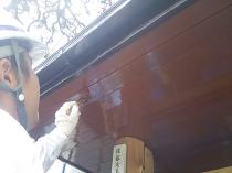 横浜市栄区S様邸玄関軒天上塗り２回目