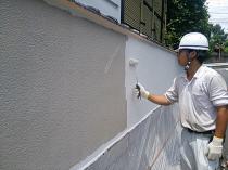 横浜市栄区S様邸塀上塗り１回目