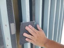 横浜市栄区S様邸面格子塗装ケレン　