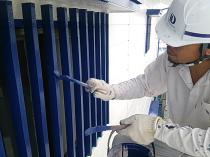 横浜市栄区S様邸面格子塗装上塗り２回目　