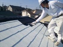 横浜市鶴見区K様邸コロニアル屋根塗装上塗り１回目