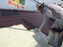 横浜市南区M様邸屋根塗り替え上塗り１回目