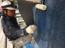 横浜市戸塚区P様邸外壁塗装施工中