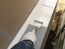 横浜市戸塚区P様邸霧除け庇塗装中