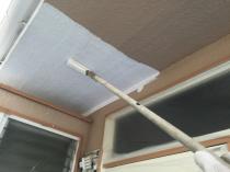 横浜市戸塚区P様邸軒天塗替え中