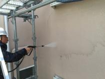 横浜市戸塚区P様邸ダイヤモンドコート外壁塗装前高圧洗浄作業