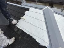 横浜市戸塚区P様邸屋根塗装施工中