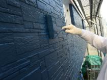 横浜市栄区K様邸ダイヤモンドコート外壁塗装施工中