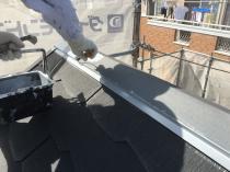 横浜市栄区K様邸サーモアイ4F屋根塗装前錆止め塗装