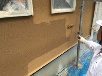 横浜市戸塚区K様邸外壁塗装ダイヤモンドコート施工中