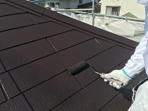 横浜市戸塚区K様邸屋根塗装サーモアイ4F施工中