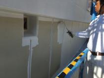 横浜市保土ヶ谷区F様邸塀上塗り１回目