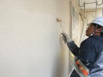 横浜市中区M様邸ダイヤモンドコート外壁塗装施工中