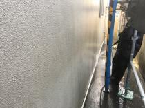 横浜市中区M様邸ダイヤモンドコート外壁塗装前高圧洗浄作業