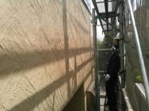 横浜市旭区K様邸外壁塗り替え前高圧洗浄作業