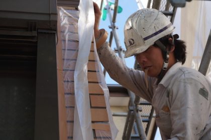 塗装前養生作業