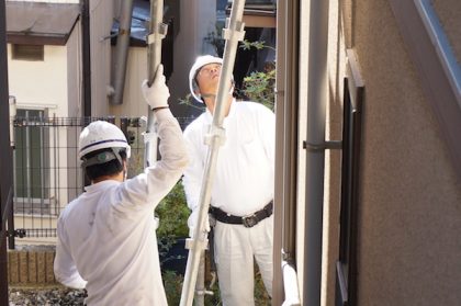 外壁塗装屋根塗装足場組立作業