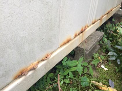 物置塗り替え現場