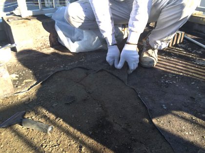 南区防水工事既存防水層剥がし