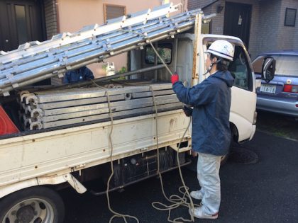 足場設置作業