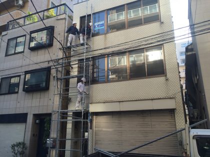 足場設置作業