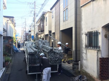 横浜市　西区　日本ペイント　ダイヤモンドコート　外壁塗装　屋根塗装　塗替え　足場　ビケ