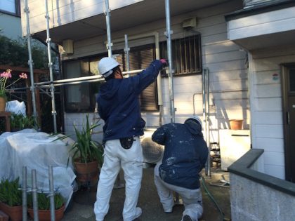 横浜市ダイヤモンドコート塗装足場組立
