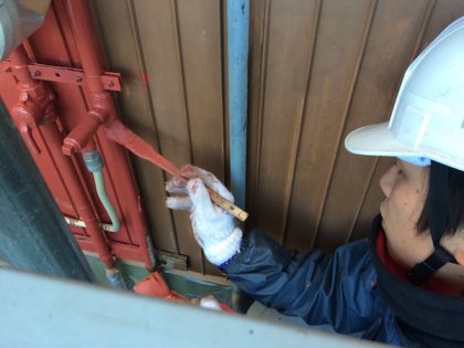 鉄部錆止め作業