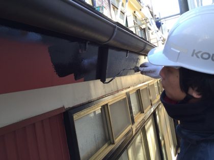 鉄部中塗り作業