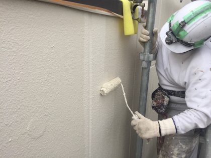 上塗り塗装作業