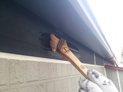破風部塗り替え作業
