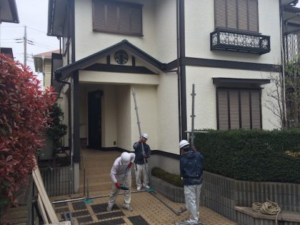 功栄ダイヤモンドコート塗装施工現場