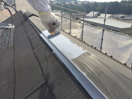 横浜市　屋根　塗装　棟板金　遮熱　栄区