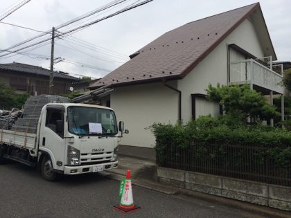 住宅塗装足場組立て