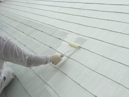 屋根下塗り2回目