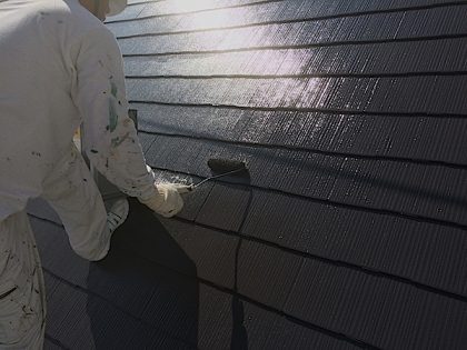 屋根塗装上塗り