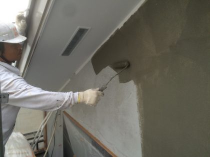 モルタル補修作業