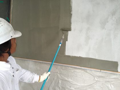 モルタル補修作業