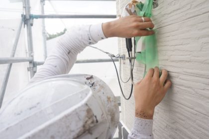 外壁塗装養生作業