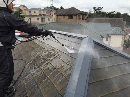 屋根高圧洗浄工事