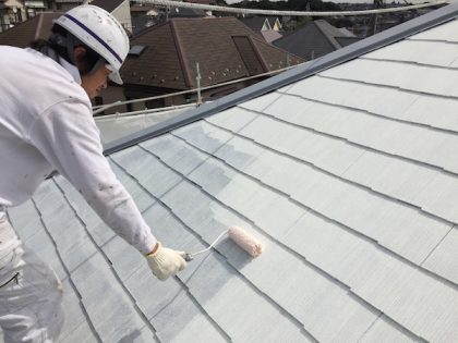 屋根塗装下塗り2回目