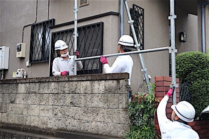 足場設置作業