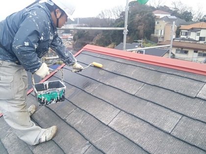 コロニアル葺屋根塗装工事