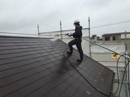 屋根高圧洗浄工事